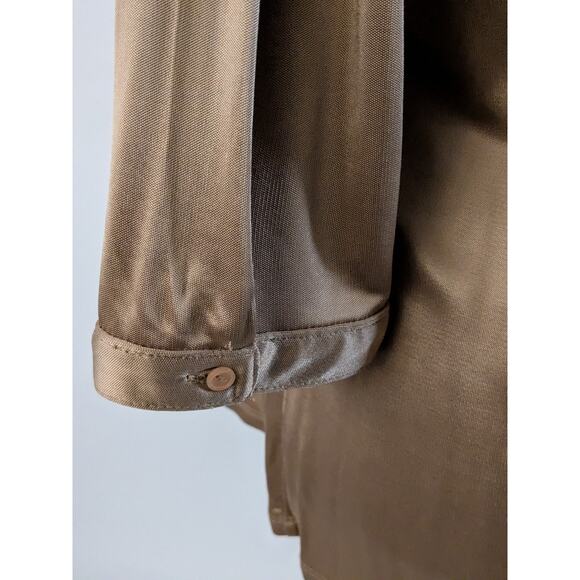 CITY UNLTD Toffee Gold Ruffle V-neck Long Sleeve Blouse SZ XL - Picture 8 of 13